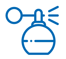 Icon of a perfume bottle, an example of a scent mark